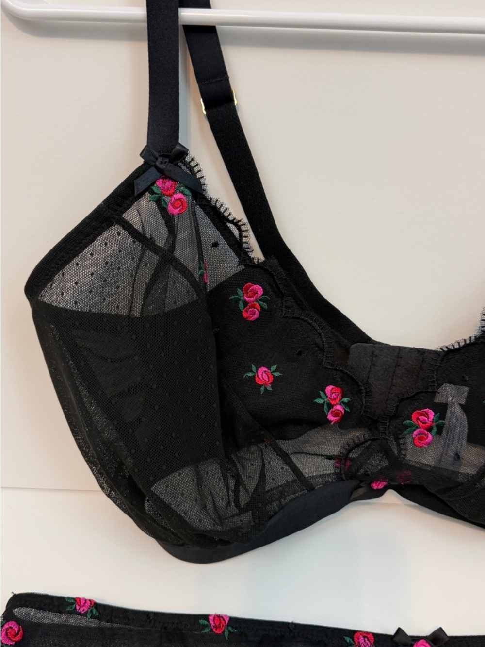 Cacique Embroidered No-Wire Triangle Bra Set - Picture 4 of 14